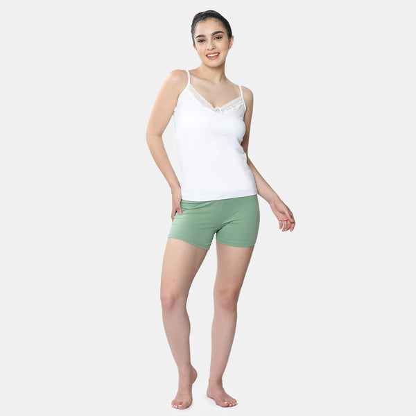 Envie Regular Fit V-Neck Short Length Lace Camisole - NVC3030 (White)