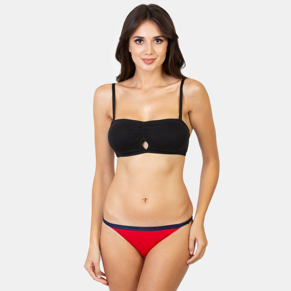 Envie Non-Padded Non-Wired Medium Coverage Bandeau Bra - NVB1027 (Black)