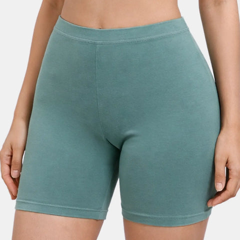 Envie Hugged Fit Thigh Length Cycling Shorts - NVS5019 (Safebrush Green)