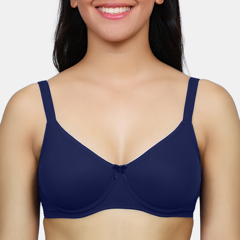 Envie Non-Padded Wired 3/4th Coverage T-Shirt Bra - NVB1132 (Navy)