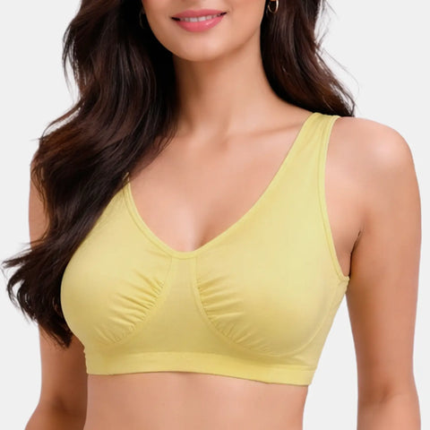 Envie Non-Padded Non-Wired Full Coverage Sleeping Bra - NVB1022 (Yellow)