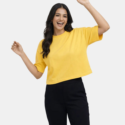 Envie Relaxed Fit Short Sleeve T-Shirt - NVTS1002 (Yellow)