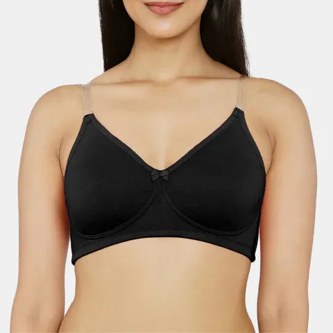 Black 3/4th coverage minimiser bra Envie non padded non wired smooth daily wear lingerie