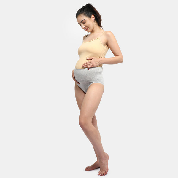 Envie High Rise 3/4th Coverage Maternity Panty - NVP2058 (Grey Melange)