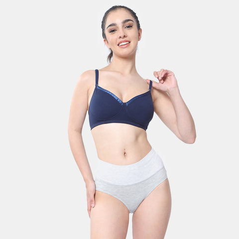 Envie Value + Padded Non-Wired 3/4th Coverage T-Shirt Bra - NVB1007 (Navy)