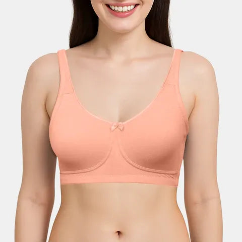 Soft peach T-shirt bra Envie cotton spandex non padded comfortable bra for women