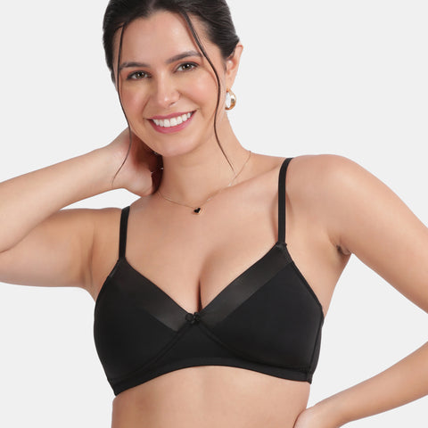 Envie Padded Non-Wired 3/4th Coverage T-Shirt Bra - NVB1128 (Black)