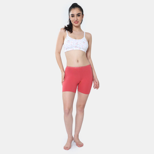 Envie Hugged Fit Thighcling Shorts - NVS5029 (Dark Coral)