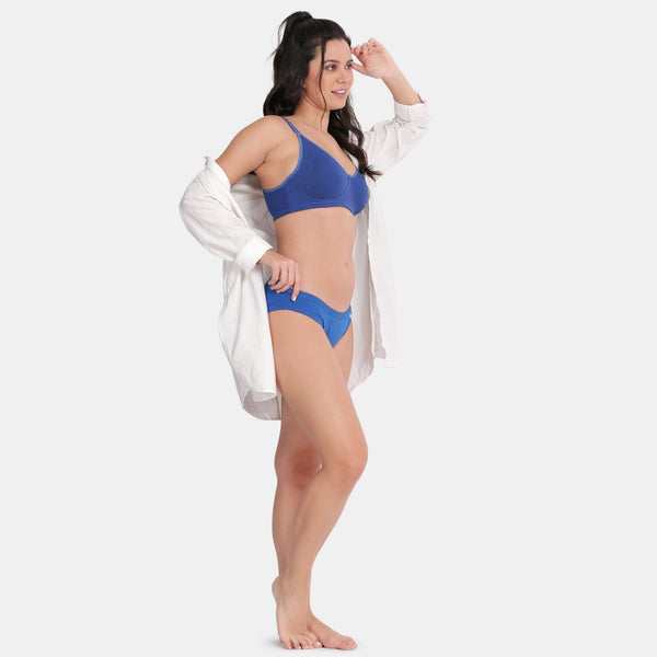 Envie Pack Of 2 Non-Padded Non-Wired 3/4th Coverage Minimiser Bra - NVB1024 (Sapphire)