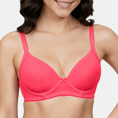 Envie Padded Non Wired Moulded 3/4th Coverage T-shirt Bra - NVB1143 (Rosebite)