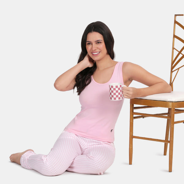 Envie Regular Fit U-Neck Short Length Tank Top - NVC3019 (Pink)