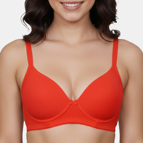Envie Padded Non Wired Moulded 3/4th Coverage T-shirt Bra - NVB1143 (TrueRed)