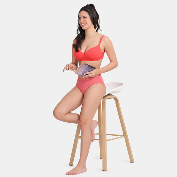 Envie Padded Non-Wired 3/4th Coverage Backless Bra - NVB1121 (Coral Red)