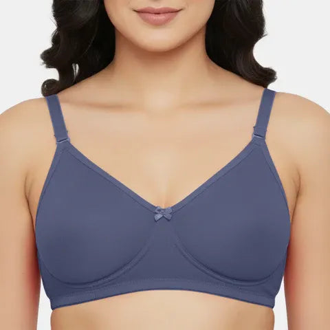 Dark denim minimiser bra Envie non padded non wired 3/4th coverage comfortable everyday wear bra for women