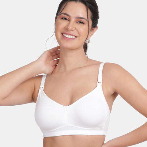 Envie Non-Padded Non-Wired 3/4th Coverage Maternity Bra - NVB1116 (White)