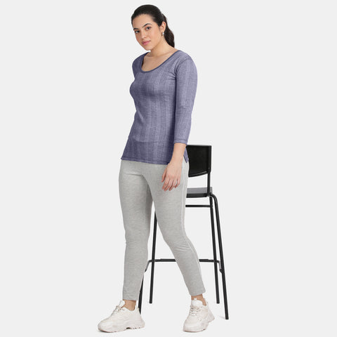 Envie Regular Fit 3/4th Sleeve Thermal Warmer - NVTHTM113 (Navy Melange)