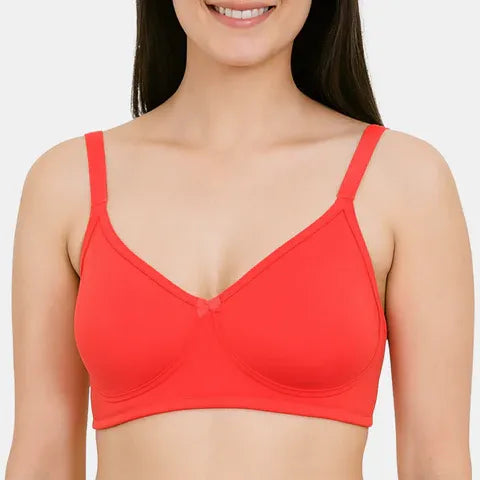 Envie 3/4th coverage minimiser bra true red NVB1139 non padded non wired smooth fit reducing bust appearance bra