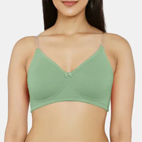 Soft fair green minimiser bra Envie cotton spandex non padded comfortable bra for women
