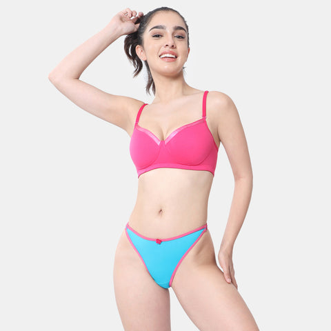 Envie Padded Non-Wired 3/4th Coverage T-Shirt Bra - NVB1007 (Fusia)