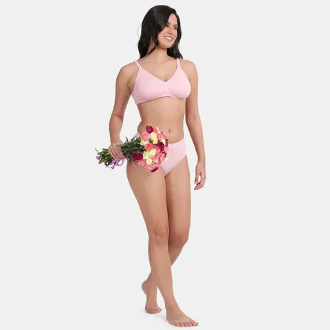 Light pink 3/4th coverage backless bra Envie non padded non wired for off shoulder outfits