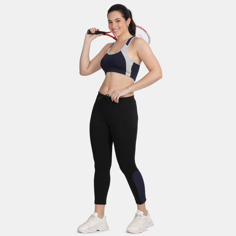 Envie Regular Fit Ankle Length Track Pant - NVTP8008 (Black Navy)