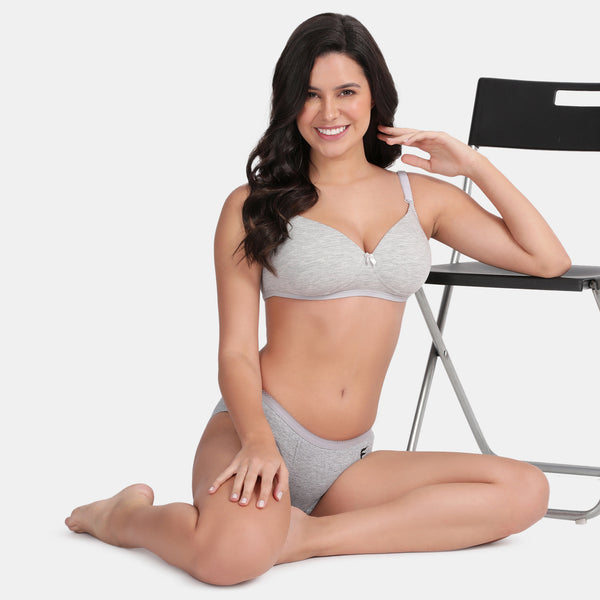 Envie Padded Non-Wired 3/4th Coverage Backless Bra - NVB1121 (Grey Melange)