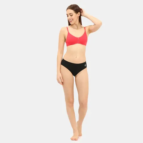 Red 3/4th coverage T-shirt bra Envie non padded non wired smooth daily wear lingerie