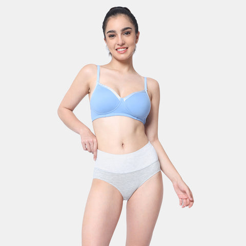Envie Padded Non-Wired 3/4th Coverage T-Shirt Bra - NVB1007 (Blue)