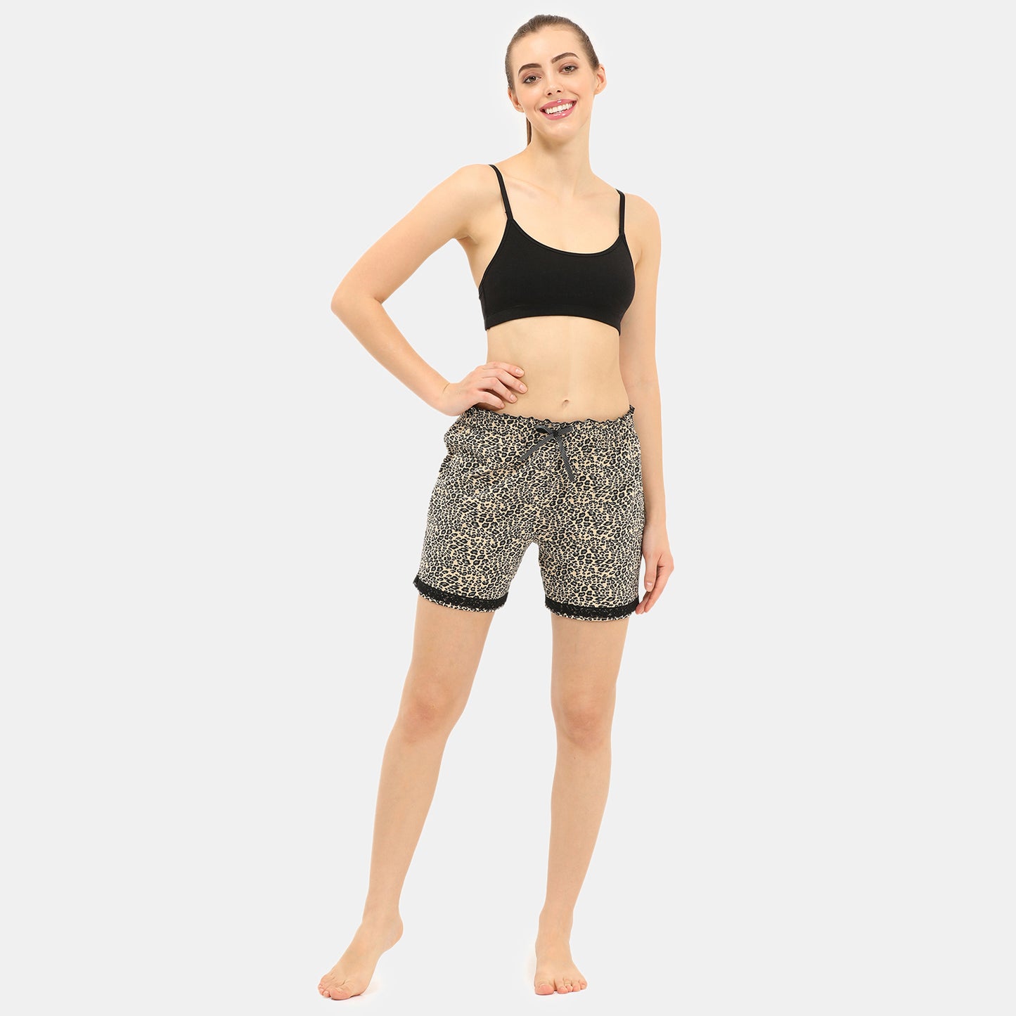 Envie Regular Fit Night Shorts Cheeta Pt - Assorted - NVS5006