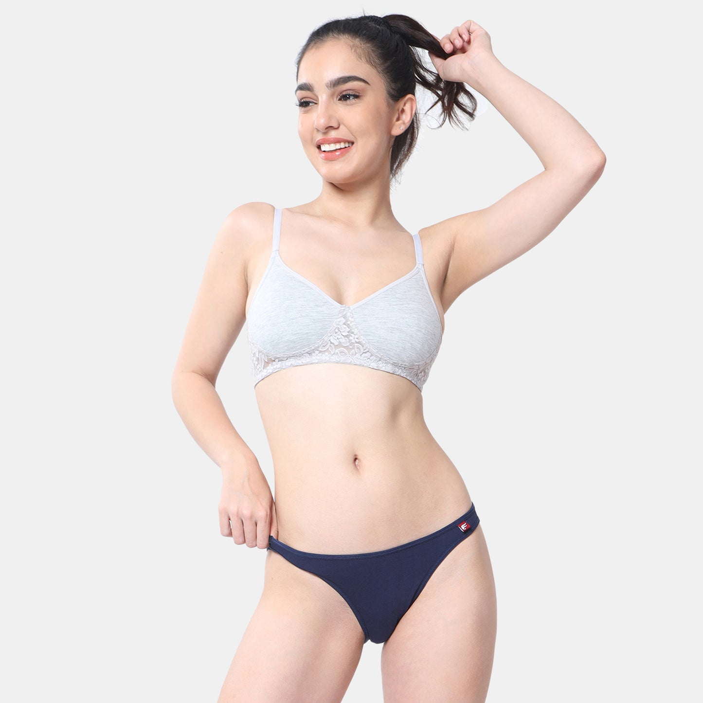 Envie Non-Padded Non-Wired 3/4th Coverage T-Shirt Lace Bra - NVB1090