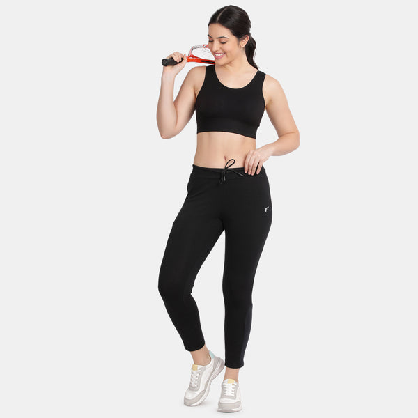 Envie Regular Fit Ankle Length Track Pant - NVTP8008 (Black Black)
