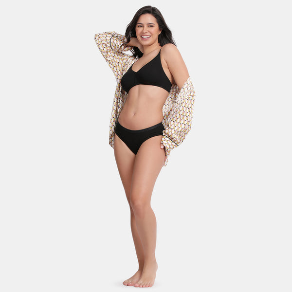 Envie Non-Padded Non-Wired 3/4th Coverage T-Shirt Bra - NVB1058 (Black)