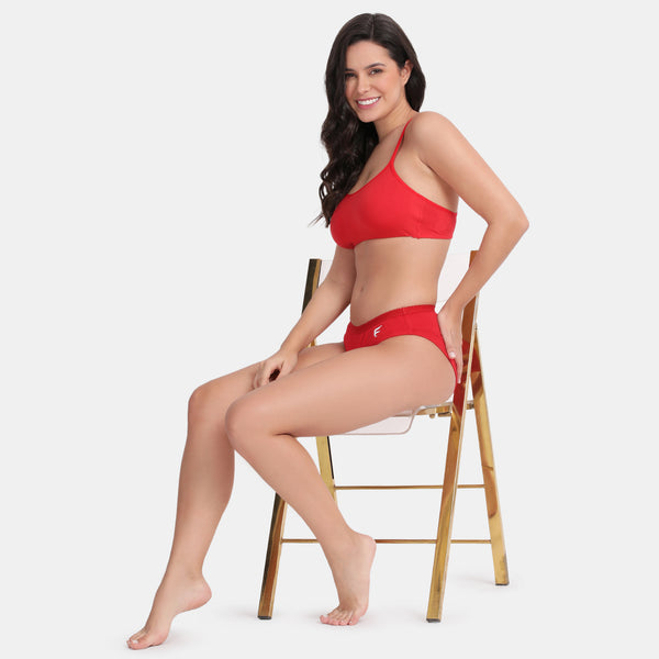 Envie Pack of 2 Girls Non-Padded Non-Wired Full Coverage Teenage Bra - EVEGBA006 (True Red)