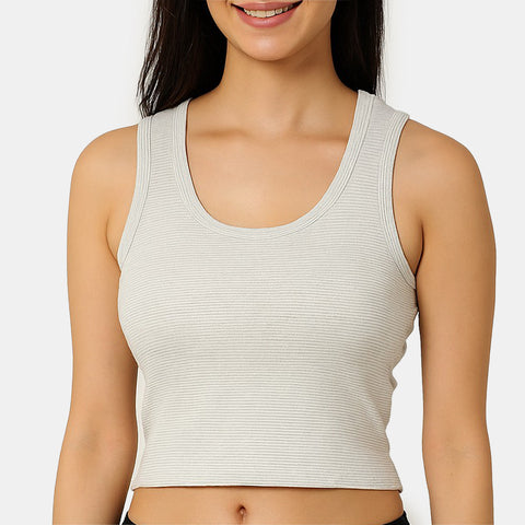 Envie Regular Fit U Neck Short Length Camisole - NVC3032 (Grey Melange)
