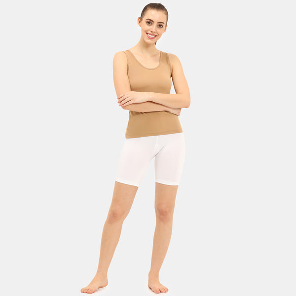 Envie Hugged Fit Cycling Shorts - NVS5026 (White)