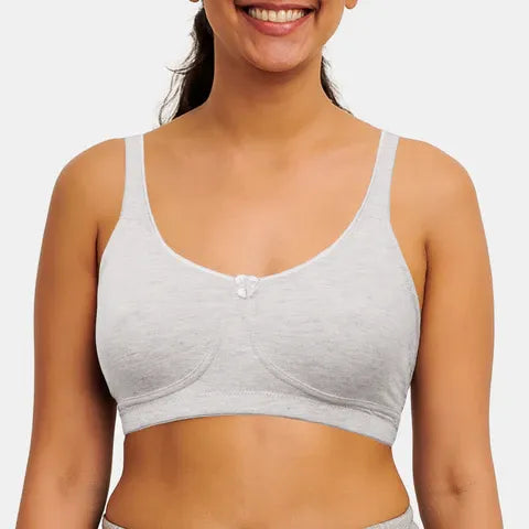 Grey melange T-shirt bra Envie non padded non wired 3/4th coverage comfortable everyday bra