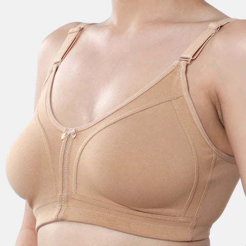 Nude t shirt bra Envie non wired non padded full coverage seamless bra invisible under white clothes daily wear