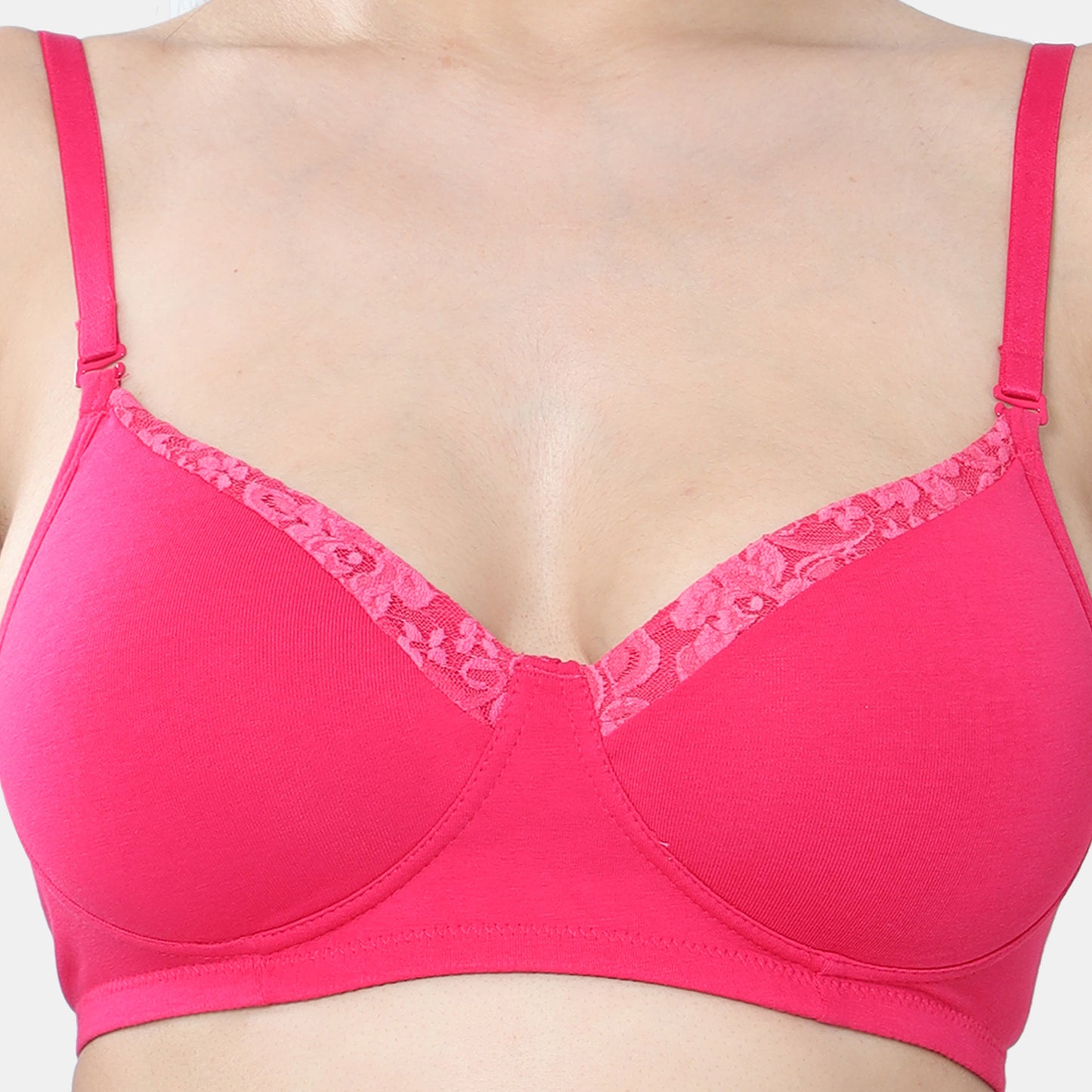 Envie Padded Non-Wired 3/4th Coverage T-Shirt Lace Bra - NVB1115