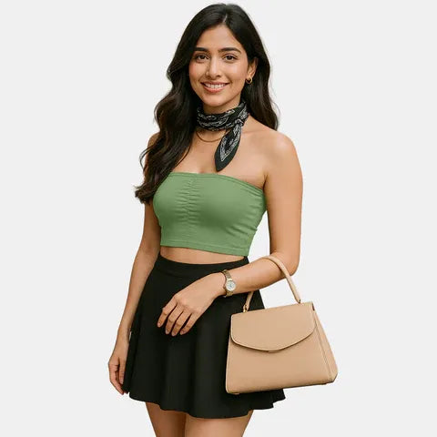 Strapless bandeau bra Envie NVB1144 fair green smooth fit non padded non wired bra for women