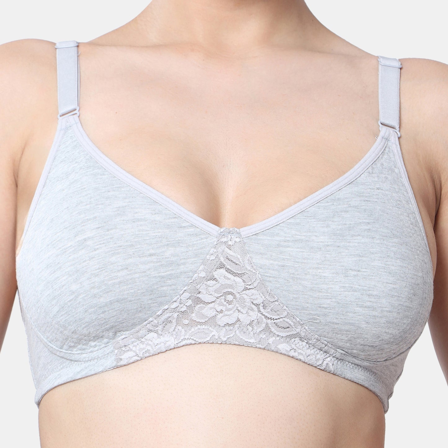 Envie Non-Padded Non-Wired Full Coverage T-Shirt Lace Bra - NVB1088