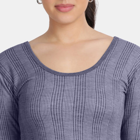 Envie Regular Fit 3/4th Sleeve Thermal Warmer - NVTHTM113 (Navy Melange)