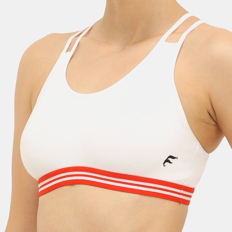 Envie Padded Non-Wired Full Coverage Sports Bra - NVB1069 (White)
