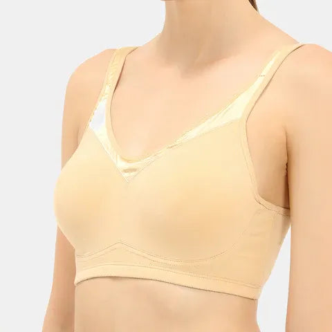 Nude t shirt bra Envie non wired non padded full coverage seamless bra invisible under white clothes daily wear