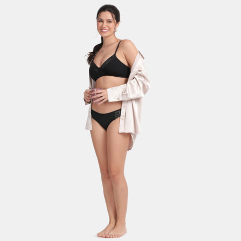 Envie Padded Non-Wired 3/4th Coverage T-Shirt Bra - NVB1128 (Black)