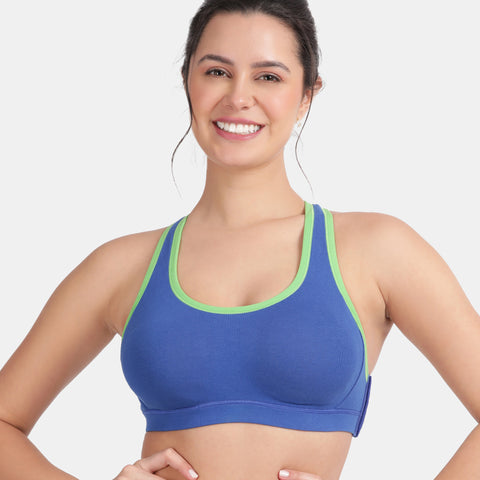 Envie Padded Non-Wired Full Coverage Sports Bra - NVB1050 (Sapphire J Green)