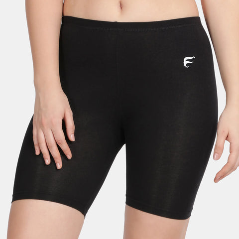 Envie Pack of 2 Hugged Fit Thigh Length Cycling Shorts - NVS5019 (Black)