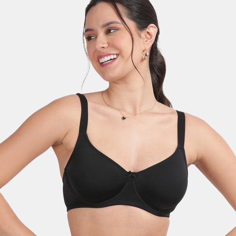 Envie Non-Padded Wired 3/4th Coverage T-Shirt Bra With Low Rise Half Rear Coverage Bikini - ST1132-2060NVY