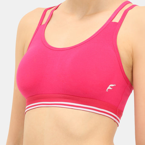 Envie Padded Non-Wired Full Coverage Sports Bra - NVB1069 (Fusia Pink)