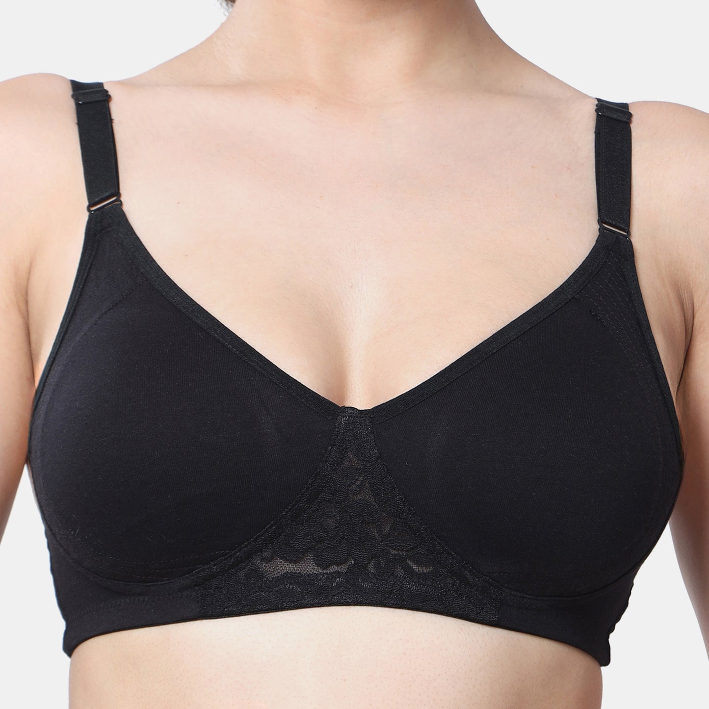 Envie Non-Padded Non-Wired Full Coverage T-Shirt Lace Bra - NVB1088