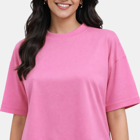 Envie Relaxed Fit Short Sleeve T-Shirt - NVTS1002 (Pink)